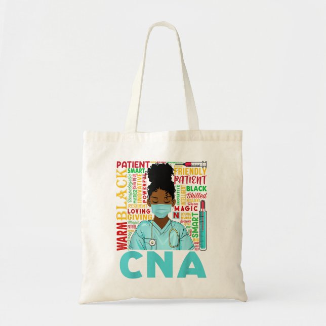 Black Strong Nurse CNA Afro Melanin African Americ Tote Bag (Front)