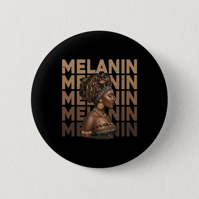 Black Strong Women Afro Love Melanin African Ameri 6 Cm Round Badge (Front)