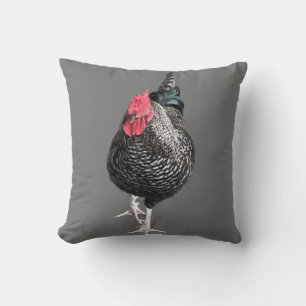 Black Strutting Cockerel No 3  Cushion