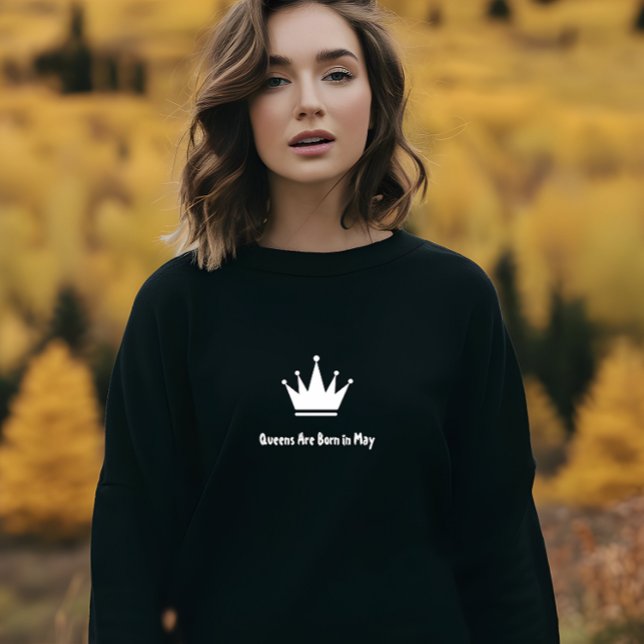 Black Style Minimalist Queen Are Born in May Sweatshirt (Black Style Minimalist Queen Are Born in May Sweatshirt)