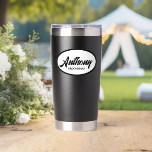 Black Stylised Wedding Groomsman Insulated Tumbler
