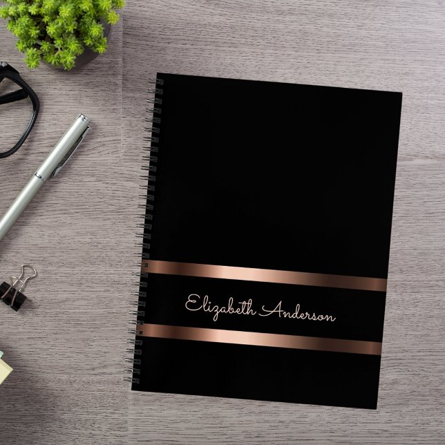 Black stylish bronze business blank pages notebook (Creator Uploaded)