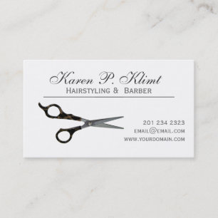Black Stylish Hair Stylist  Cutting Scissors Appointment Card