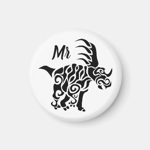 Black Styracosaurus with Tribal War Paint Magnet