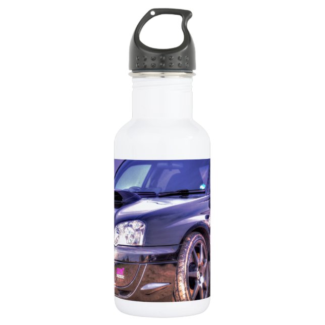 Black Subaru Impreza WRX STi 532 Ml Water Bottle (Front)