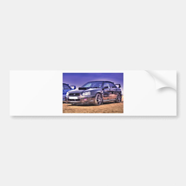 Black Subaru Impreza WRX STi Bumper Sticker (Front)