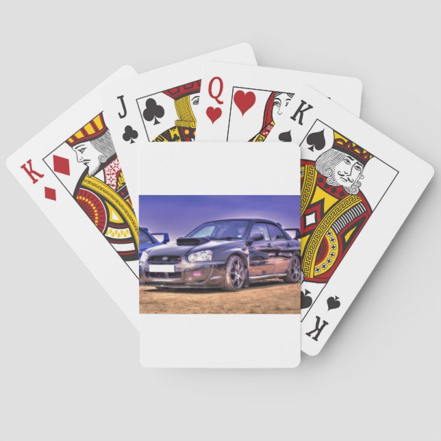 Black Subaru Impreza WRX STi Playing Cards (Back)
