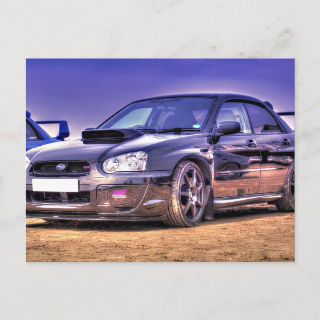 Black Subaru Impreza WRX STi Postcard (Front)