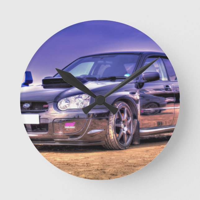 Black Subaru Impreza WRX STi Round Clock (Front)