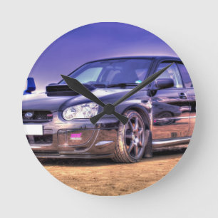 Black Subaru Impreza WRX STi Round Clock