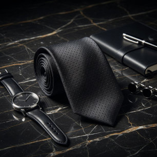 Black Subtle Polka Dot Tie