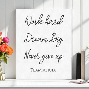 Black Success Quote Office Motivational Workplace Canvas Print