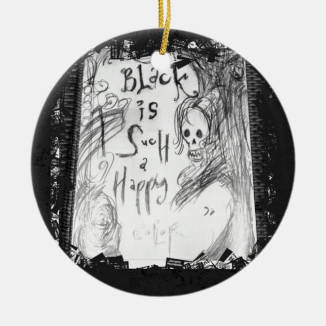 black such a happy colour ceramic ornament (Front)