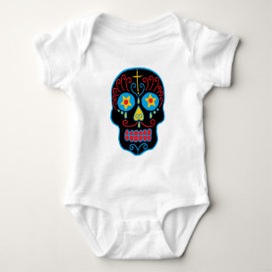 Black Sugar Skull Baby Bodysuit