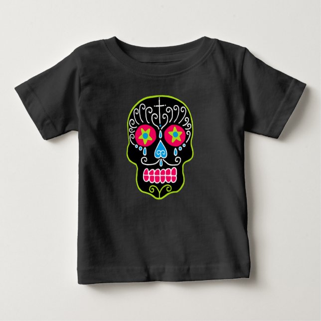 Black Sugar Skull Baby T-Shirt (Front)