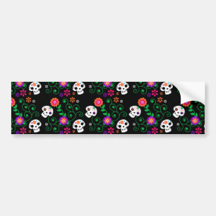 black sugar skull bumper sticker