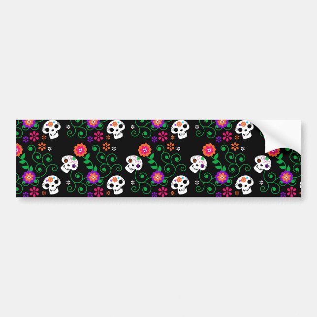 black sugar skull bumper sticker (Front)