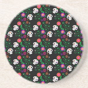 black sugar skull coaster