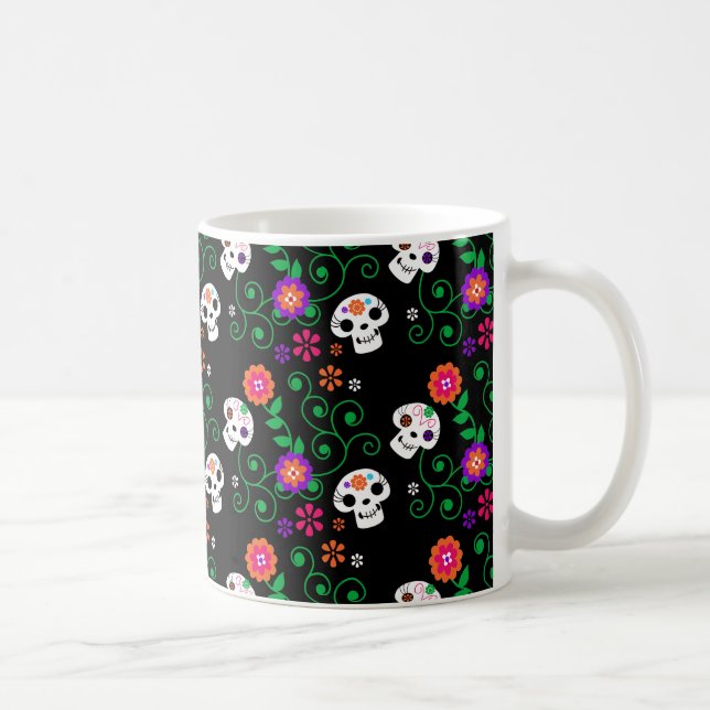 black sugar skull coffee mug (Right)