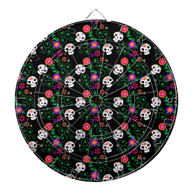 black sugar skull dartboard (Front)