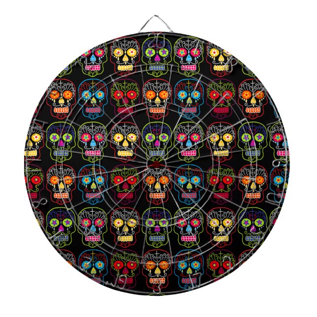 Black Sugar Skull Dartboard (Front)