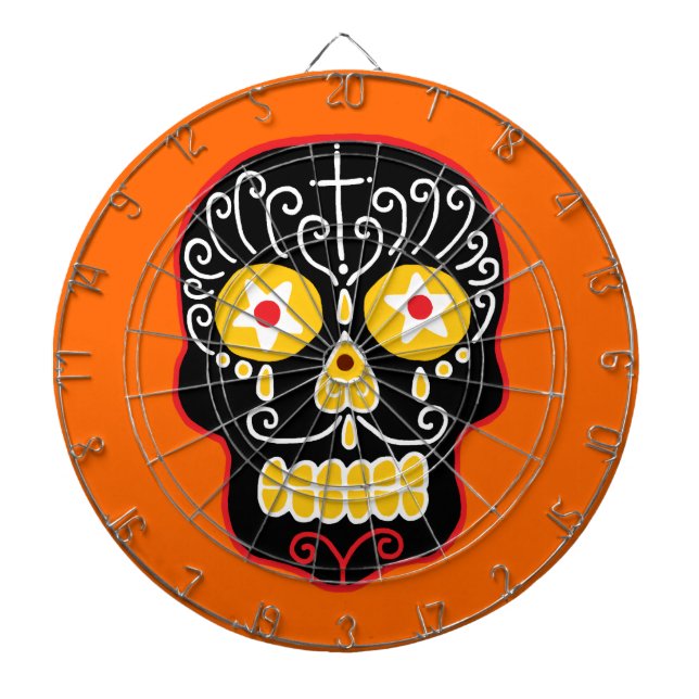 Black Sugar Skull Dartboard (Front)