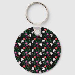 black sugar skull key ring