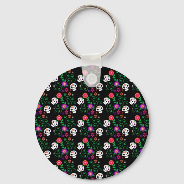 black sugar skull key ring (Front)