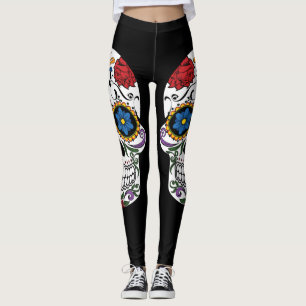 Black Sugar Skull Leggings