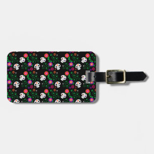 black sugar skull luggage tag