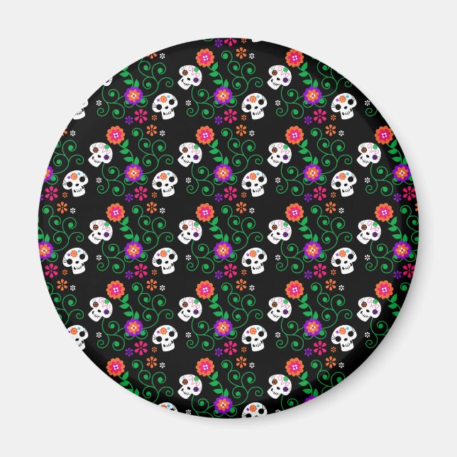 black sugar skull magnet (Front)