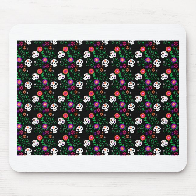 black sugar skull mouse pad (Front)