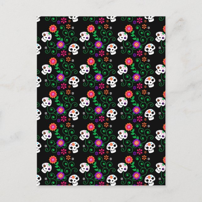 black sugar skull postcard (Front)