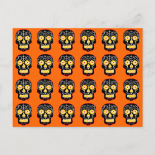 Black Sugar Skull Postcard