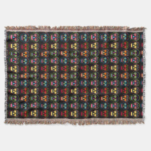 Black Sugar Skull Throw Blanket