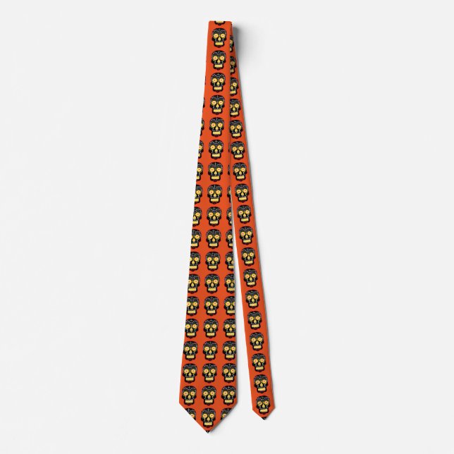 Black Sugar Skull Tie (Front)