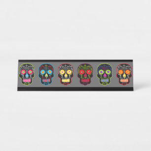 Black Sugar Skulls Desk Name Plate