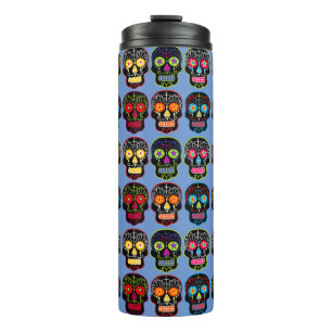 Black Sugar Skulls Thermal Tumbler