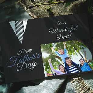 Black Suit Photo Happy Father's Day  Holiday Card