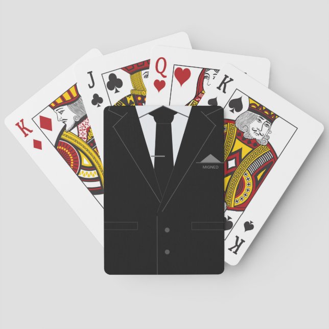 Black Suit Playing Cards - Your Name (Back)