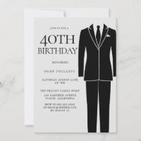 Black Suit & Tie Mens 40th Birthday Party