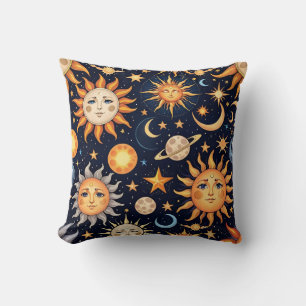 Black Sun and Moon Cushion