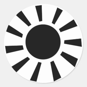 Black Sun Classic Round Sticker