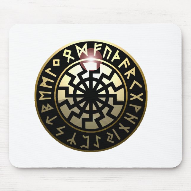 Black Sun wheel Mouse Pad (Front)