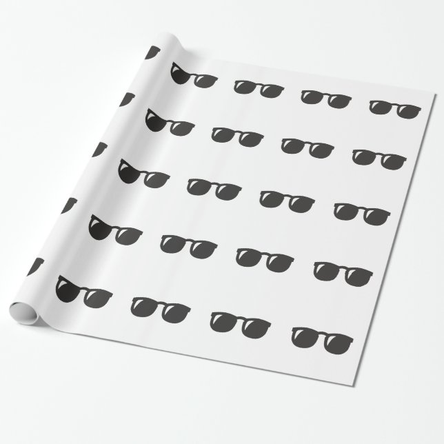 Black Sunglasses Wrapping Paper (Unrolled)