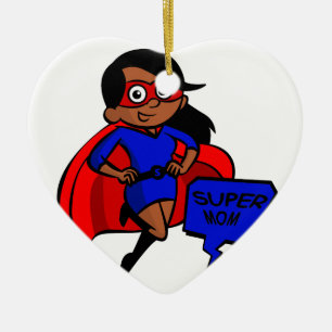 black super mum ceramic ornament