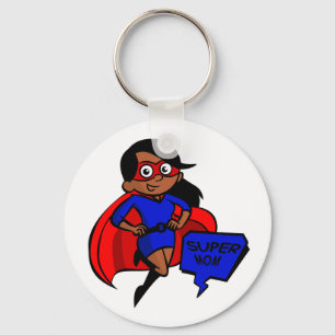 black super mum key ring