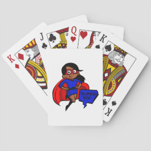 black super mum playing cards