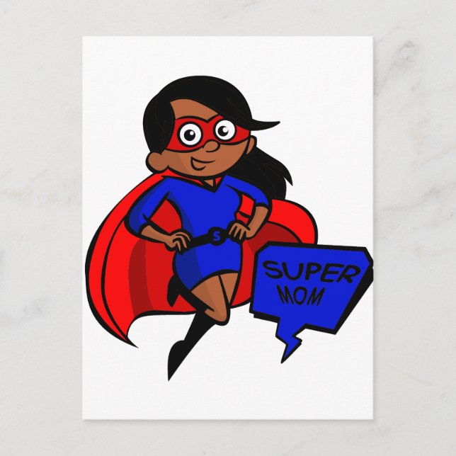 black super mum postcard (Front)