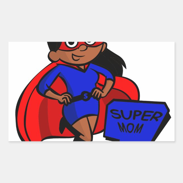 black super mum rectangular sticker (Front)